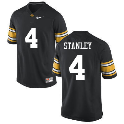 Men #4 Nate Stanley Iowa Hawkeyes College Football Jerseys Sale-Black